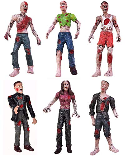 Lynkaye 6 Pcs Zombie Dolls Action Figures Walking Dead Terror Corpse Articulated Joints Miniature Model for Halloween Party Decorations As Gifts - Image 1