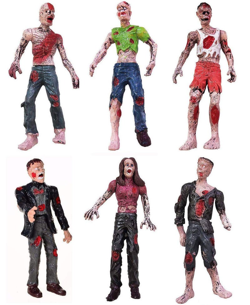 Lynkaye 6 Pcs Zombie Dolls Action Figures Walking Dead Terror Corpse Articulated Joints Miniature Model for Halloween Party Decorations As Gifts - Image 2