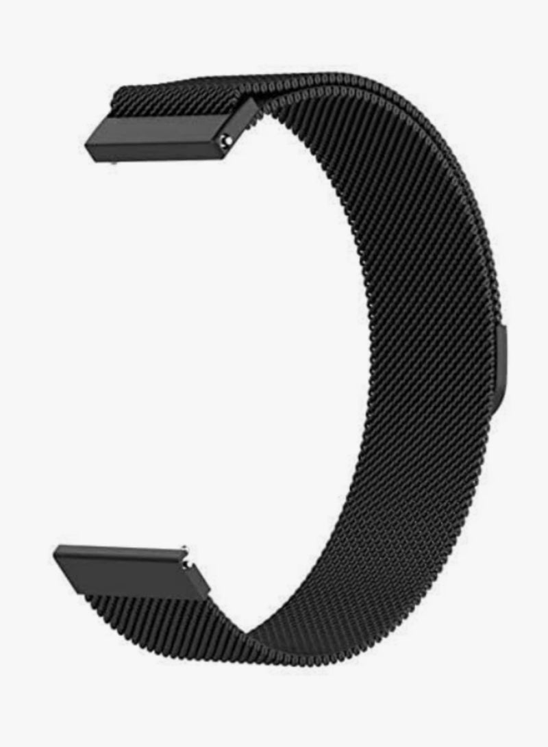 Stainless Steel Milanese Magnetic Mesh Replacement Band Strap for Huawei Watch GT Magic Ticwatch Pro Adjustable Shiny Comfortable Breathable Black - Image 2