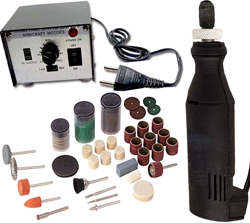 DIY Crafts DIY Crafts 210x Pcs, Accessory, Tools Minicraft Machine/Mini Drill Machine+12V Speed And Direction Control Stabilizer Elimeter Box Adjustable Speed with Rotary Tool Accessories K(210x Pcs, Accessory)  - Image 1