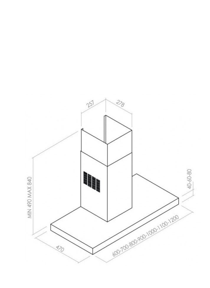 ALGOR Algor Built-in Extractor Hood 60 Cm, 800W, Flat, Italy, Steel - ALTS60-800X  - Image 2