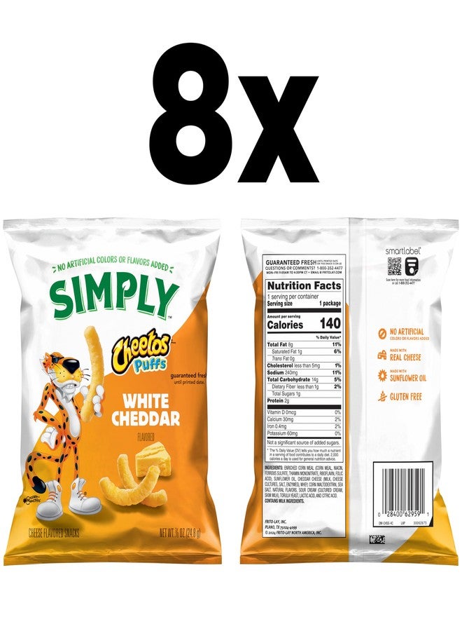 SIMPLY Frito-Lay Simply Cheetos White Cheddar Puffs, 8 Count (Pack of 1) - Image 2