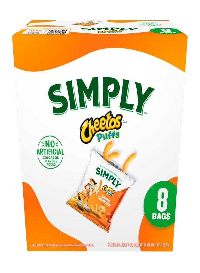 SIMPLY Frito-Lay Simply Cheetos White Cheddar Puffs, 8 Count (Pack of 1) - Image 1