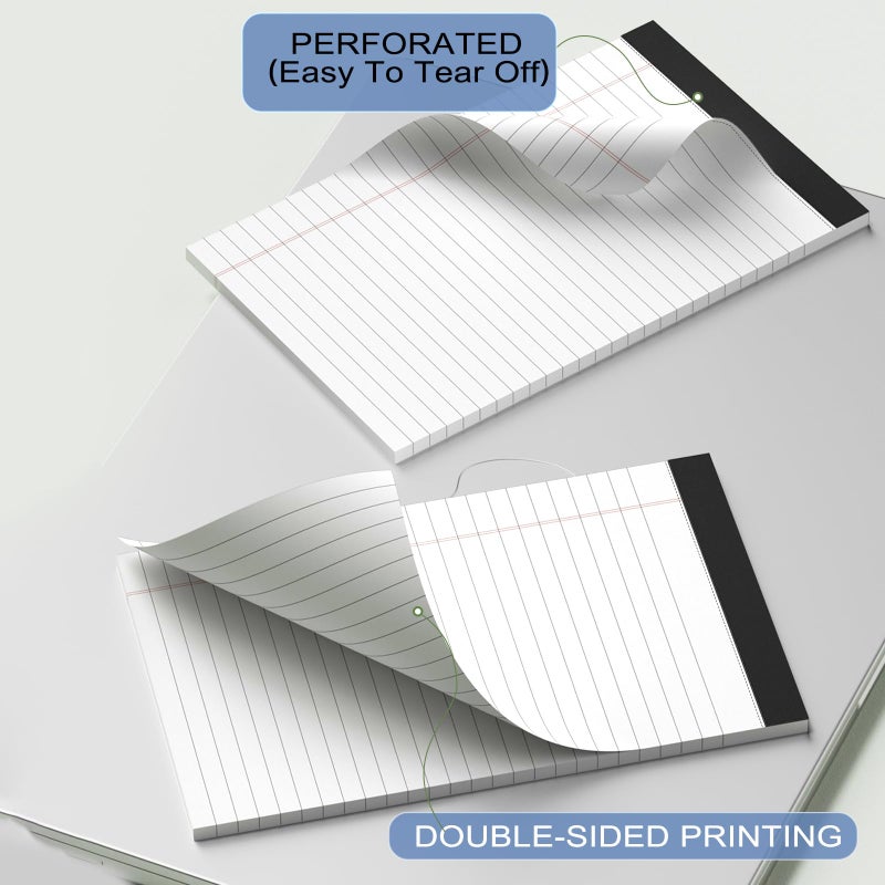 Ciphyfee 12Pcs Small Note Pads  White Notepads 5X8 College Ruled Notebook  Writing Pads 5 X 8  Legal Pads  Memo Pad Paper Perforate Narrow Ruled Notebooks For Work  School  Office 30 Sheets/Pack - Image 4