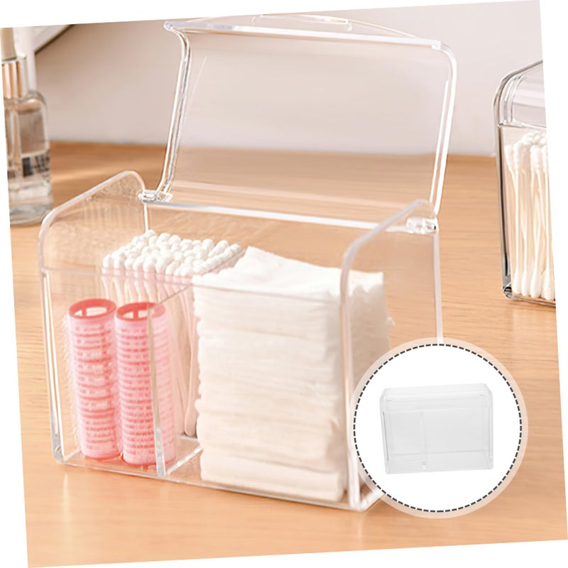 Acrylic Cotton Swabs Holder Dispenser Storage Box Organizer For Bathroom Vanity Bedroom - Image 4