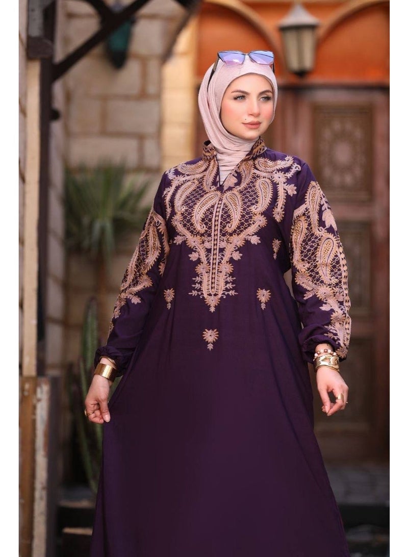 عباية حريمي قطن مراسي مستورد – خامة فاخرة مريحة بقصة واسعة وأنيقة للمحجبات – مقاسات كبيرة حتى 120 كجم - Image 4