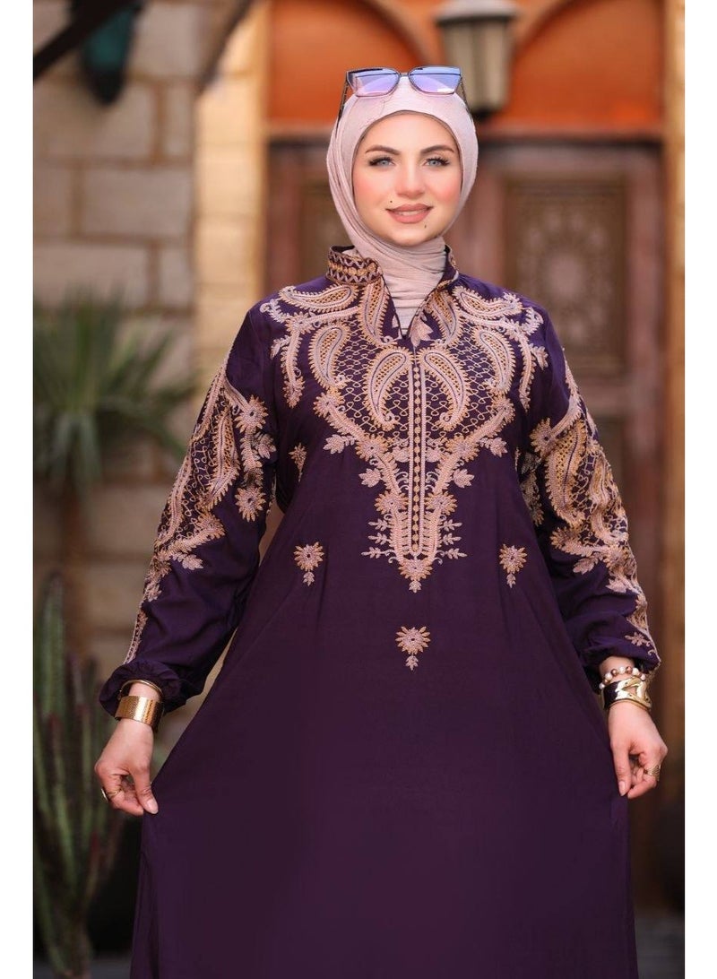 عباية حريمي قطن مراسي مستورد – خامة فاخرة مريحة بقصة واسعة وأنيقة للمحجبات – مقاسات كبيرة حتى 120 كجم - Image 3