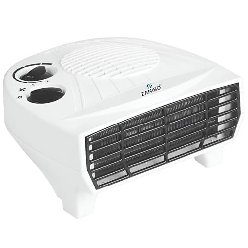 Zanibo | Since 1997 | 2000 Watt Portable Electric Room Fan Heater with 2 Heating Settings (1000/2000W) | Adjustable Thermostat, Overheat Protection | Fast Heating for Office (ZEH-1120) - Image 1
