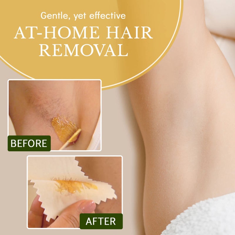 MOOM - Organic Sugar Wax Hair Removal Kit for Underarm, Face & Bikini, Infused with Tea Tree Oil, Includes Wax Strips & Sticks, Ideal for Sensitive Skin - 6 oz - Image 5