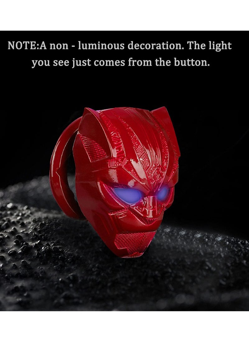 SYOSI - Car Engine Start Cover of Black Panther Push, Start Stop Button Cover Replacement Push Button Car Engine Start Stop Trim Protector Key Ring Circle Cover 3D Car Interior Accessory Red - Image 1