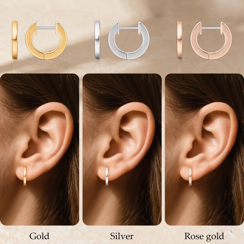 Limerencia G23 Pure Titanium Hypoallergenic Huggie Hoop Earrings for Women Sensitive Ears (silver) - Image 3
