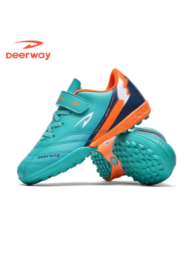 Deerway Kids Soccer Shoes Velcro Slip-on Boys Girls School Tf Turf Non-slip Wear-resistant Mint Green Size 31 - Image 3