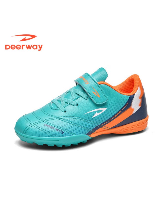 Deerway Kids Soccer Shoes Velcro Slip-on Boys Girls School Tf Turf Non-slip Wear-resistant Mint Green Size 31 - Image 2