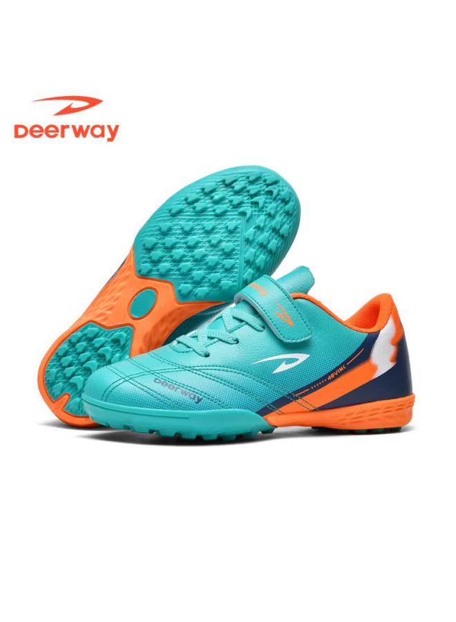 Deerway Kids Soccer Shoes Velcro Slip-on Boys Girls School Tf Turf Non-slip Wear-resistant Mint Green Size 31 - Image 4