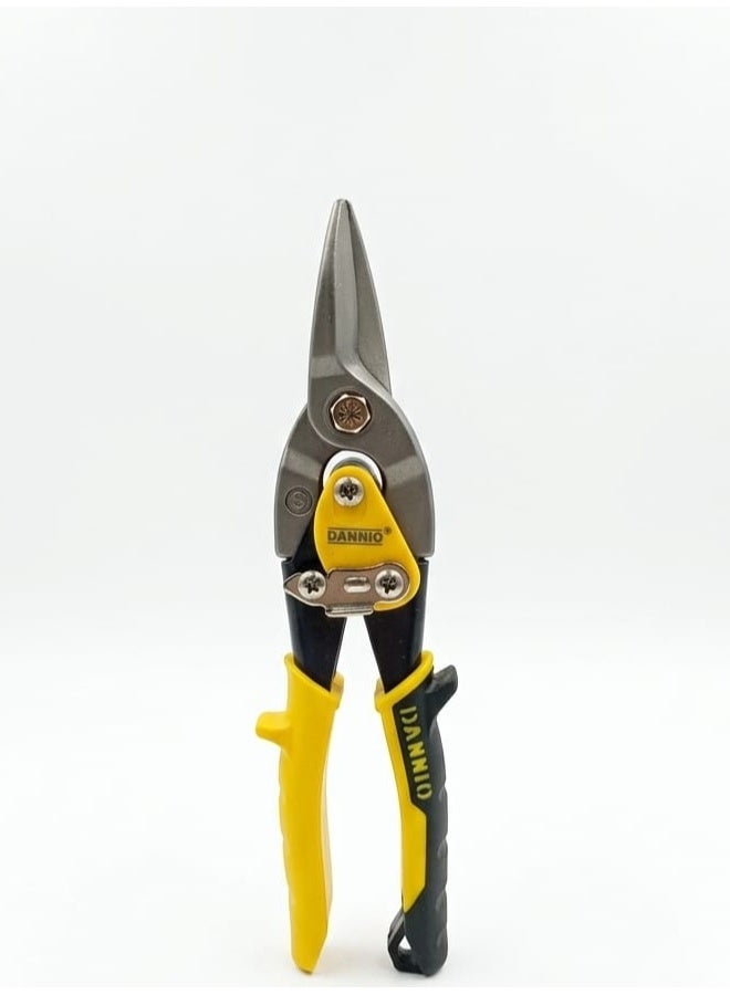 Dannio 10 Inch Aviation Tin Snips, Straight Cut Shears for Sheet Metal, Aluminum, Gutter & DIY Projects, Regular Straight Cutting Sheet Metal Cutter - Image 4