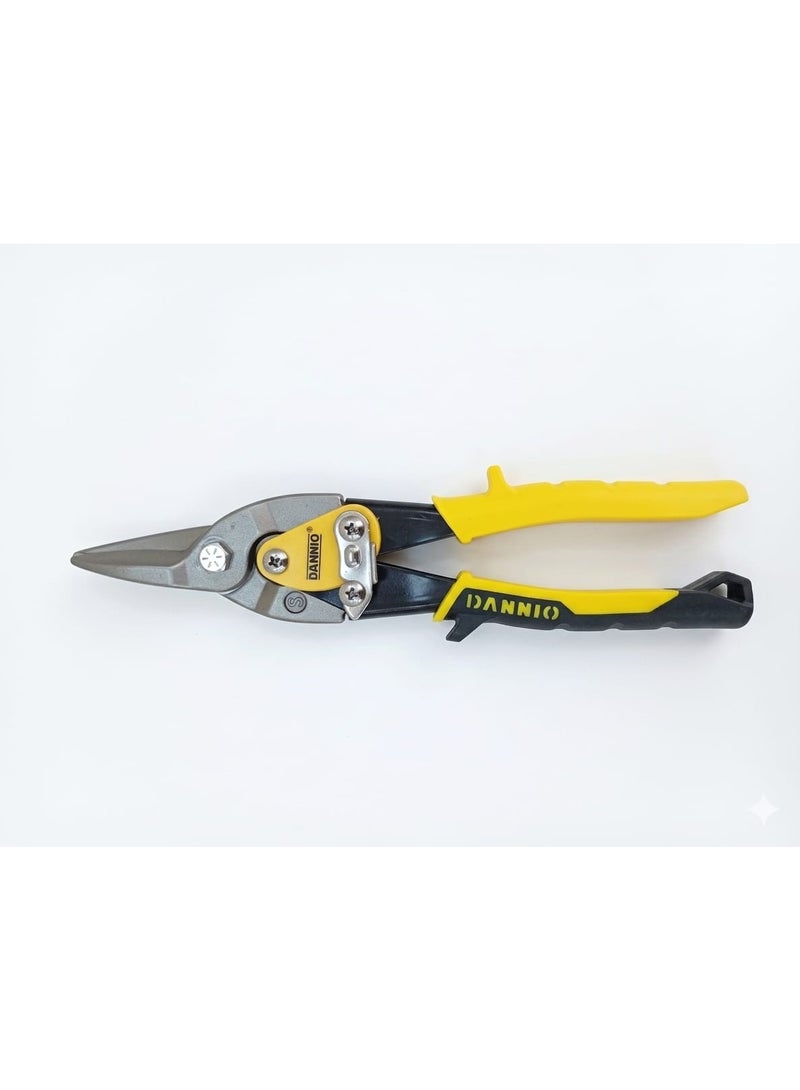 Dannio 10 Inch Aviation Tin Snips, Straight Cut Shears for Sheet Metal, Aluminum, Gutter & DIY Projects, Regular Straight Cutting Sheet Metal Cutter - Image 3