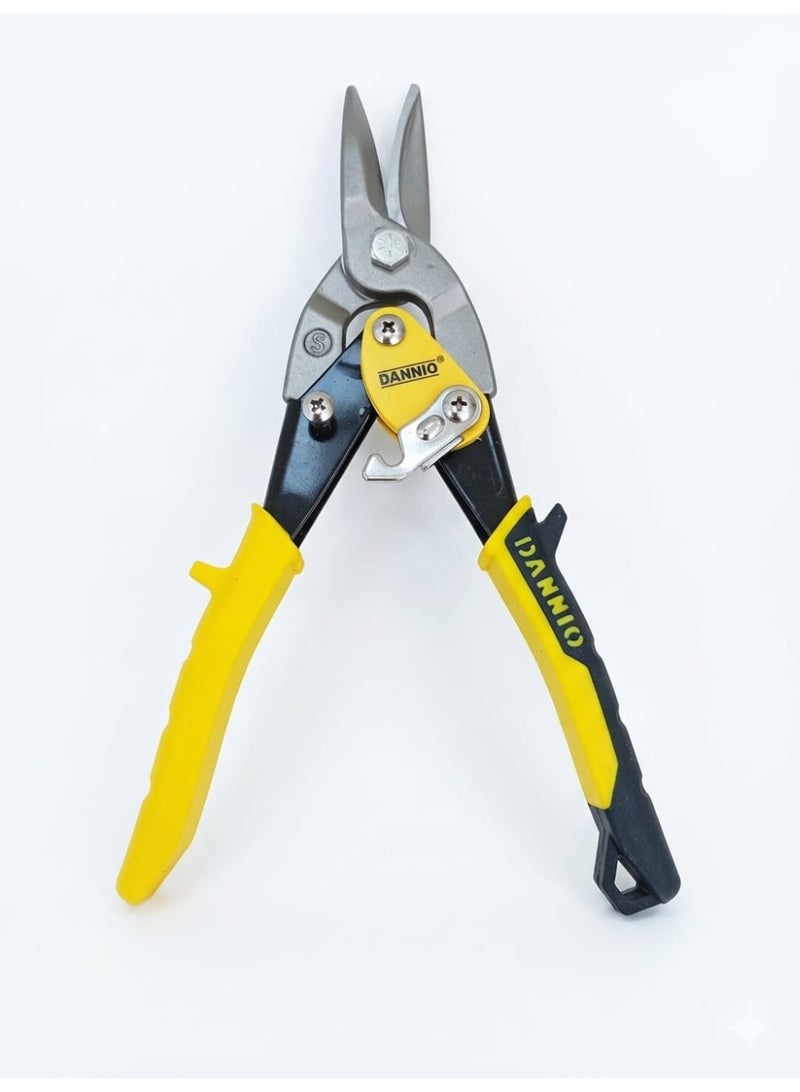 Dannio 10 Inch Aviation Tin Snips, Straight Cut Shears for Sheet Metal, Aluminum, Gutter & DIY Projects, Regular Straight Cutting Sheet Metal Cutter - Image 1
