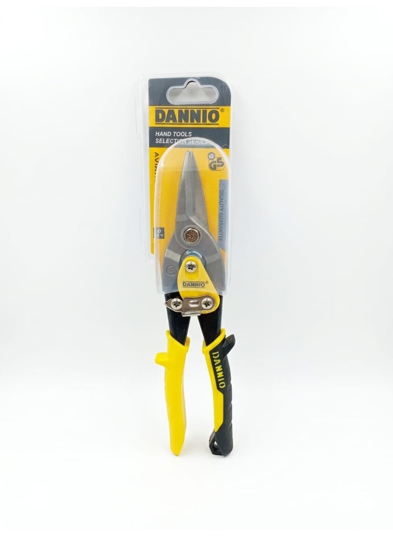 Dannio 10 Inch Aviation Tin Snips, Straight Cut Shears for Sheet Metal, Aluminum, Gutter & DIY Projects, Regular Straight Cutting Sheet Metal Cutter - Image 2