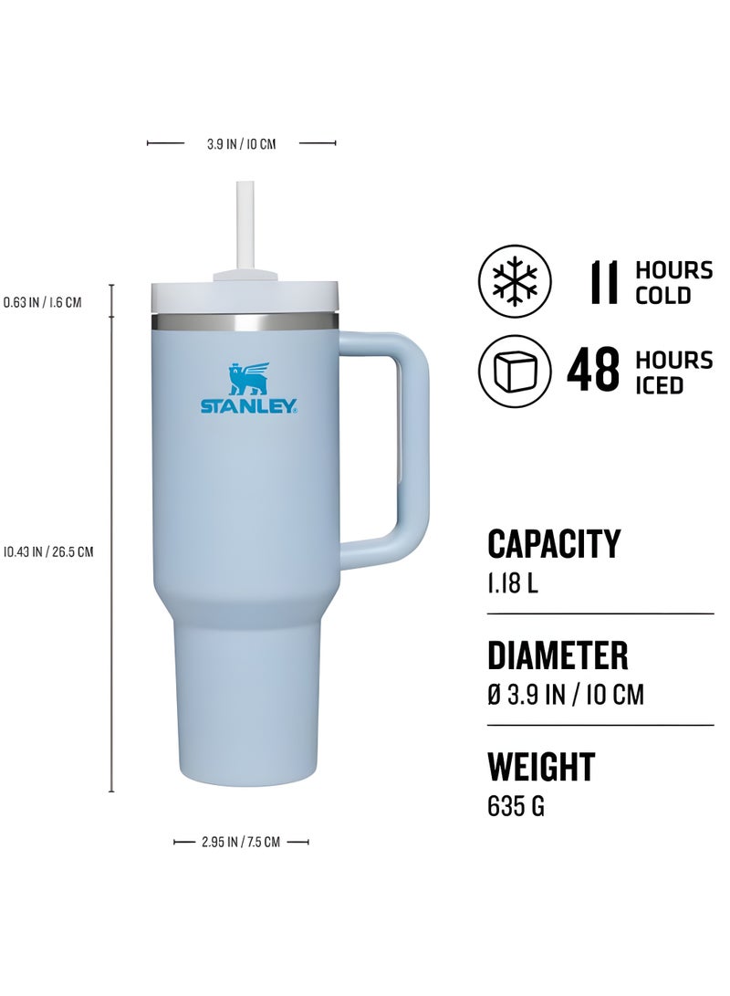 Stanley STANLEY Quencher H2.0 Flowstate Tumbler 1.2L | Metal Water Bottle with Straw, Handle & Lid | Keeps Cold for 11 Hours | Keeps Iced for 48 Hours | Dishwasher Safe | Travel Mug for Cold Drinks | 1-Pack (Blue)  - Image 2