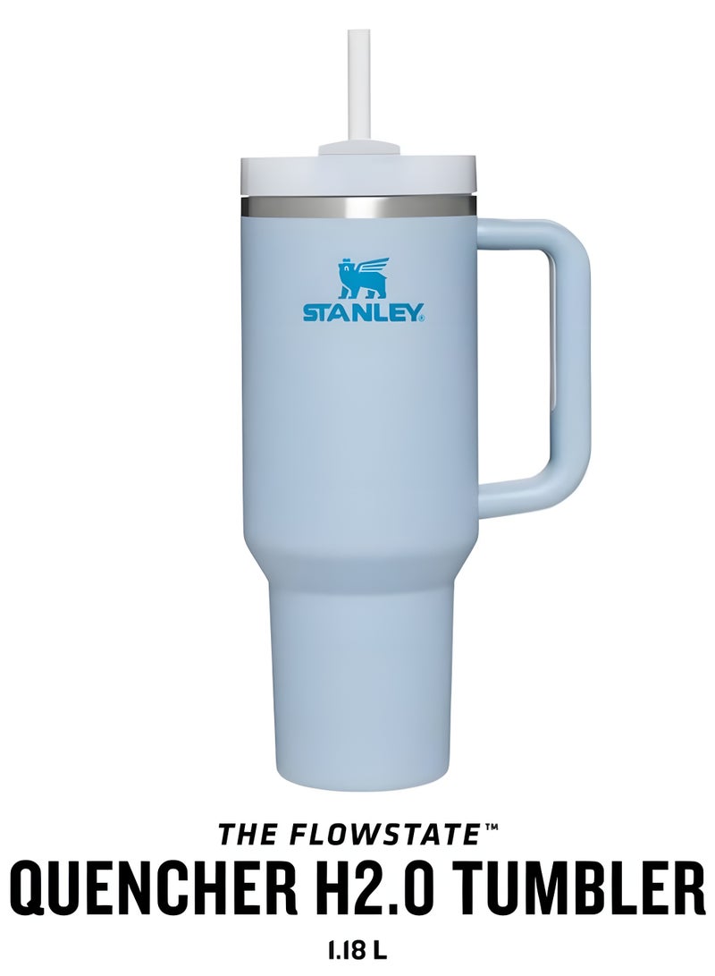 Stanley STANLEY Quencher H2.0 Flowstate Tumbler 1.2L | Metal Water Bottle with Straw, Handle & Lid | Keeps Cold for 11 Hours | Keeps Iced for 48 Hours | Dishwasher Safe | Travel Mug for Cold Drinks | 1-Pack (Blue)  - Image 3