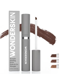 Wonderskin Eyebrow Tint - Wonder Blading Brow Stain & Go Masque, Long Lasting Brow Tint, Transfer Proof and Smudge Proof Eyebrow Stain (Dark Brunette)