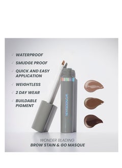 Wonderskin Wonderskin Eyebrow Tint - Wonder Blading Brow Stain & Go Masque, Long Lasting Brow Tint, Transfer Proof and Smudge Proof Eyebrow Stain (Dark Brunette)  - Image 2