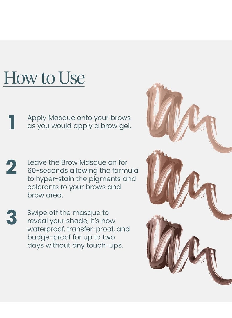 Wonderskin - Wonderskin Eyebrow Tint - Wonder Blading Brow Stain & Go Masque, Long Lasting Brow Tint, Transfer Proof and Smudge Proof Eyebrow Stain (Dark Brunette) - Image 1