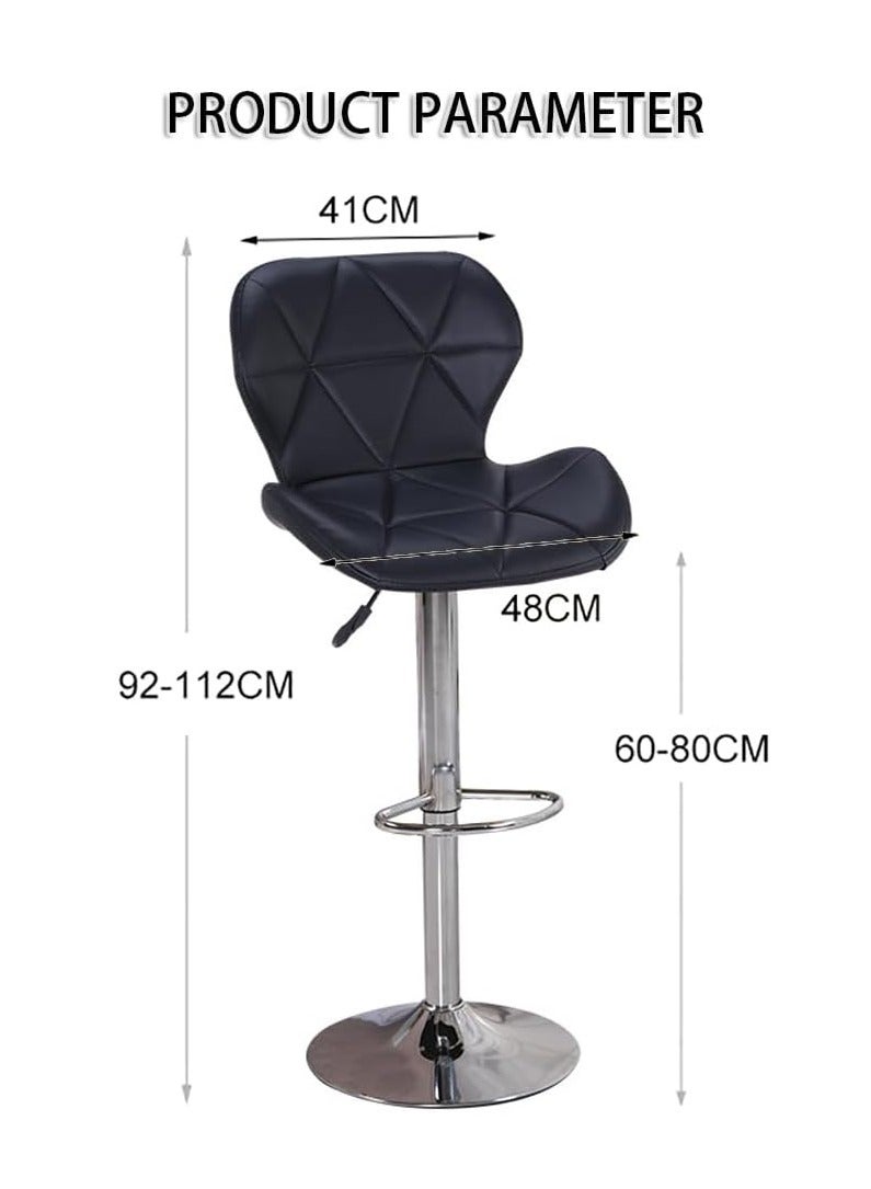 Generic 2 PCS Bar Stools Bar Chairs PU Leather Adjustable Swivel Chair with Back and Footrest Coffee Chair for Home Kitchen（Yellow）  - Image 5