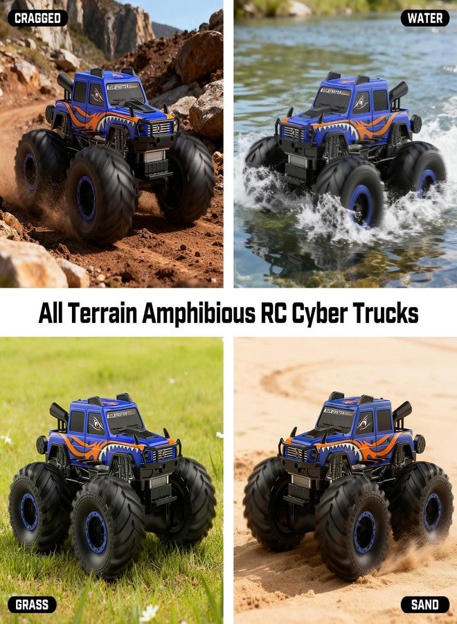 WayEee Remote Control Car Toys for Kids 6+, RC Car Waterproof Monster Truck Toys, Amphibious 4X4 Pickup, All Terrain Off-Road Vehicles, 2.4GHz Remote Control, 1/18 Scale RC Truck Boys Gifts/Blue - Image 3