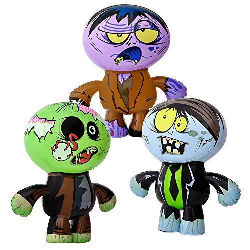5Star-Td 5StarTD Set of 3 Crazy Inflatable Zombies 24 Party DecorFavorGiveawayToy - Image 1
