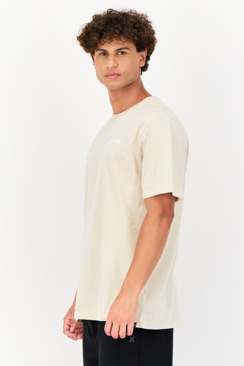 Hurley Men sportswear Fit Short Sleeve Outdoor T-Shirt, Tan  - Image 4