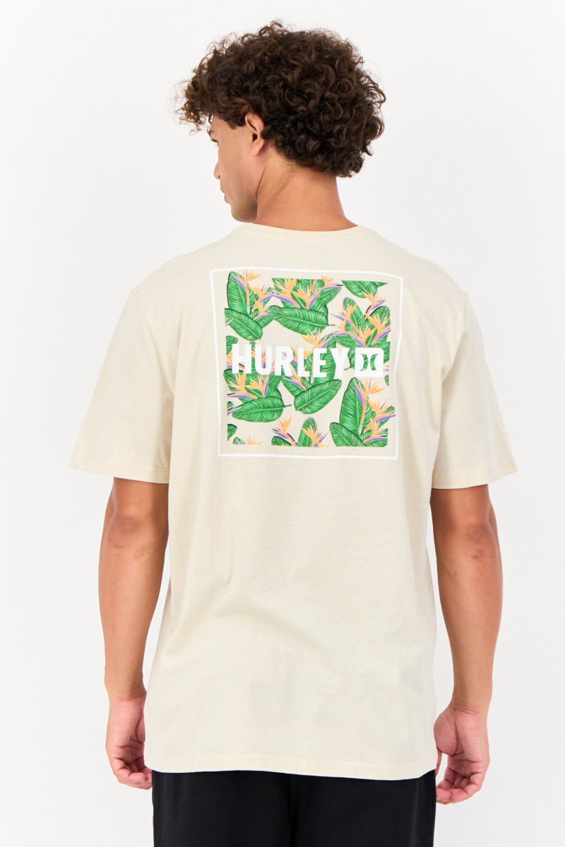 Hurley Men sportswear Fit Short Sleeve Outdoor T-Shirt, Tan  - Image 2