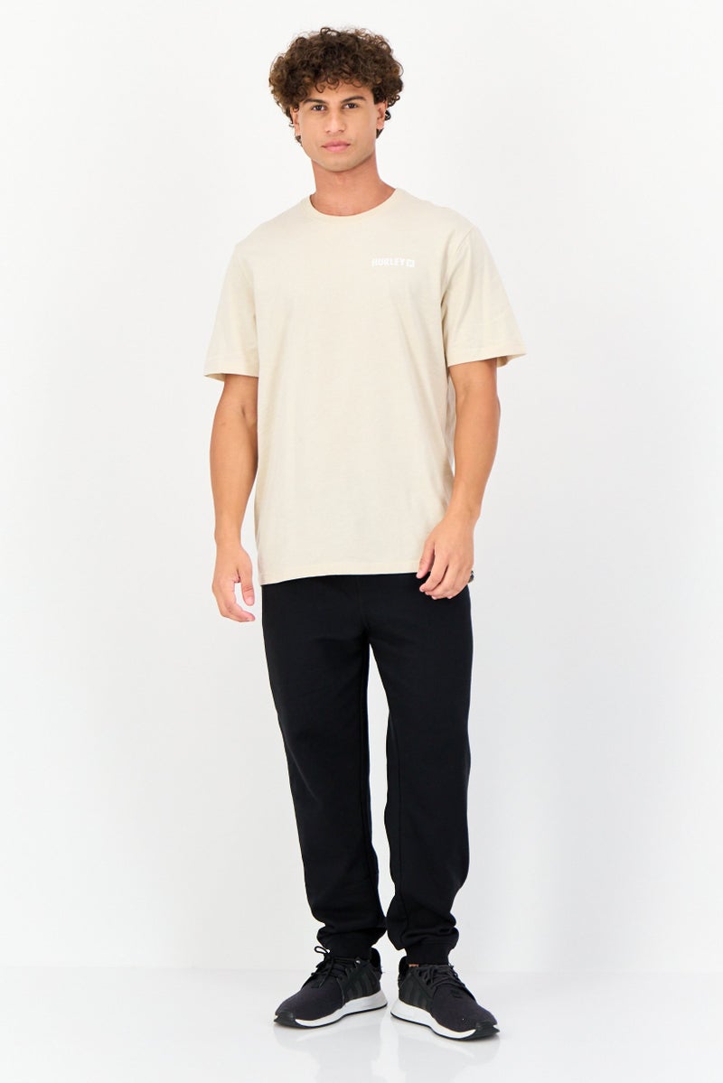 Hurley Men sportswear Fit Short Sleeve Outdoor T-Shirt, Tan  - Image 3