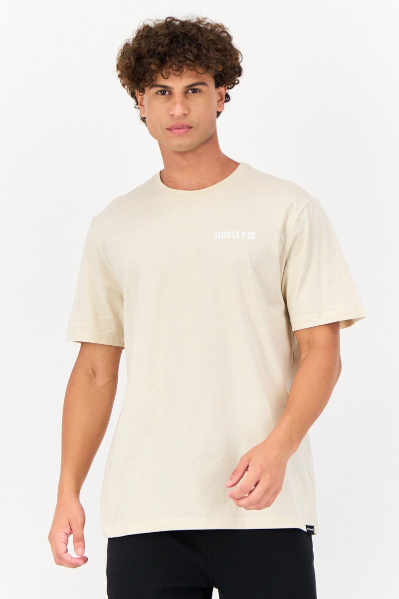 Hurley Men sportswear Fit Short Sleeve Outdoor T-Shirt, Tan  - Image 1