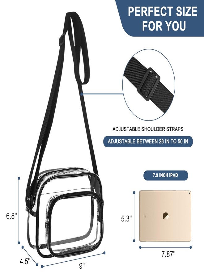 Oraben Clear Bag for Stadium Events Clear Purse Stadium Bag Satchel Handbags for Sports Events Concerts Festivals（Black,Small - Image 3