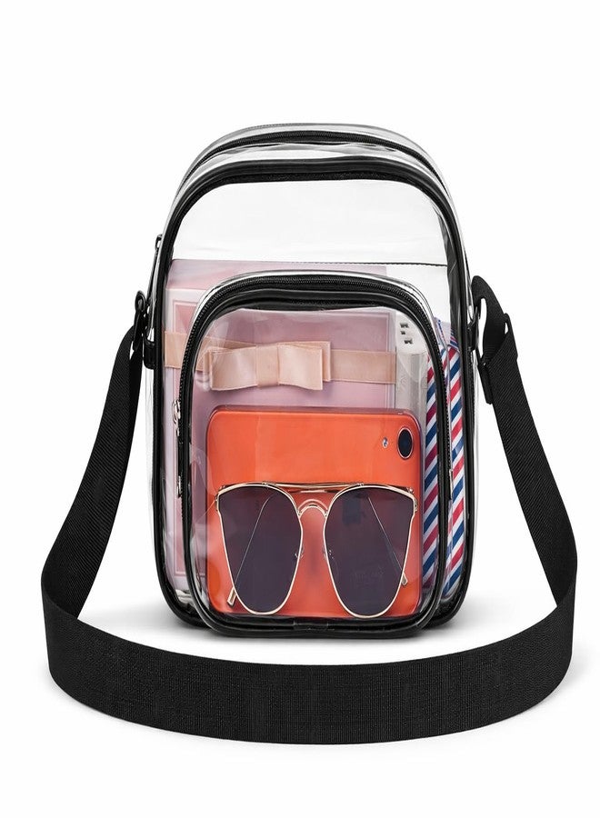 Oraben Clear Bag for Stadium Events Clear Purse Stadium Bag Satchel Handbags for Sports Events Concerts Festivals（Black,Small - Image 1