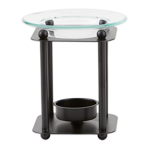 Zingz & Thingz Gifts & Decor Zingz & Thingz Art Deco Collection Structural Metal Oil Warmer, Art, 3.875x3.875x4.5 - Image 1