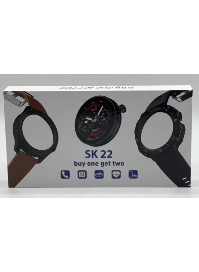 SK 22 Smart Watch for Men & Boys Dual Watch Bodies with 2 Straps & AMOLED Display - Image 4