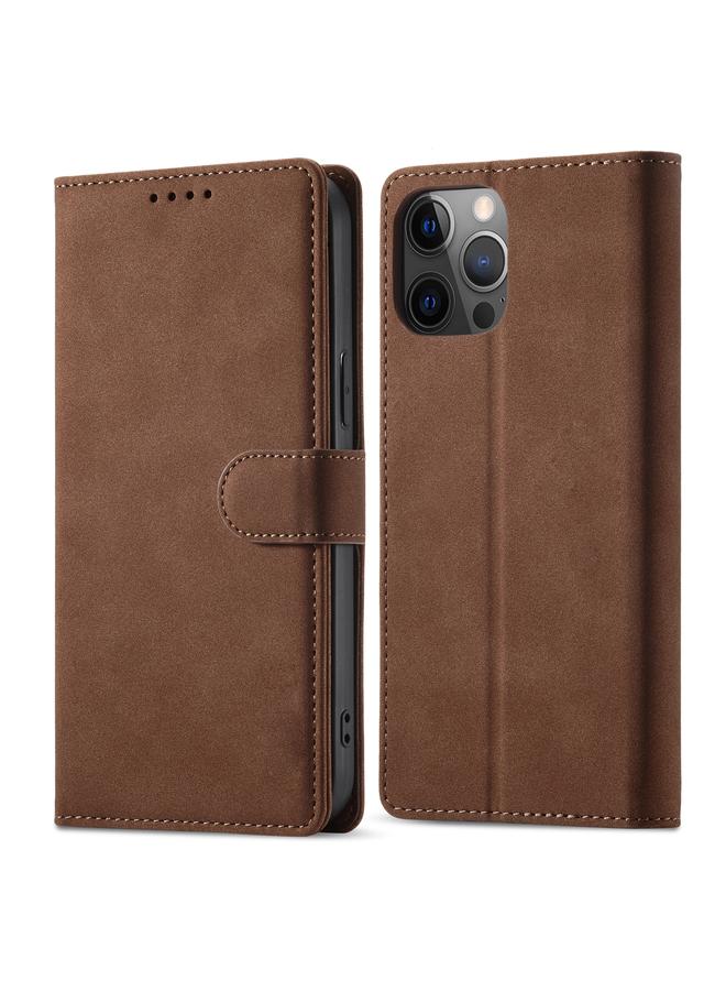 Zaboon Case For iPhone 13 mini Frosted Anti-theft Brush Horizontal Flip Leather Case with Holder & Card Slots & Wallet - Image 1