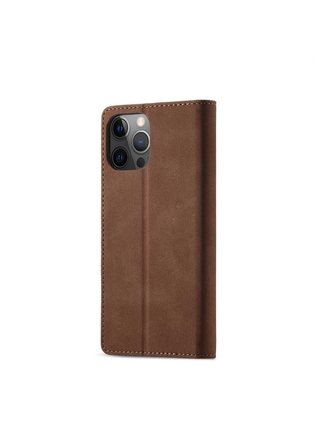 Zaboon Case For iPhone 13 mini Frosted Anti-theft Brush Horizontal Flip Leather Case with Holder & Card Slots & Wallet - Image 3