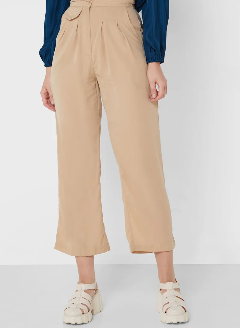 Khizana Plicated Detail High Waist Pants