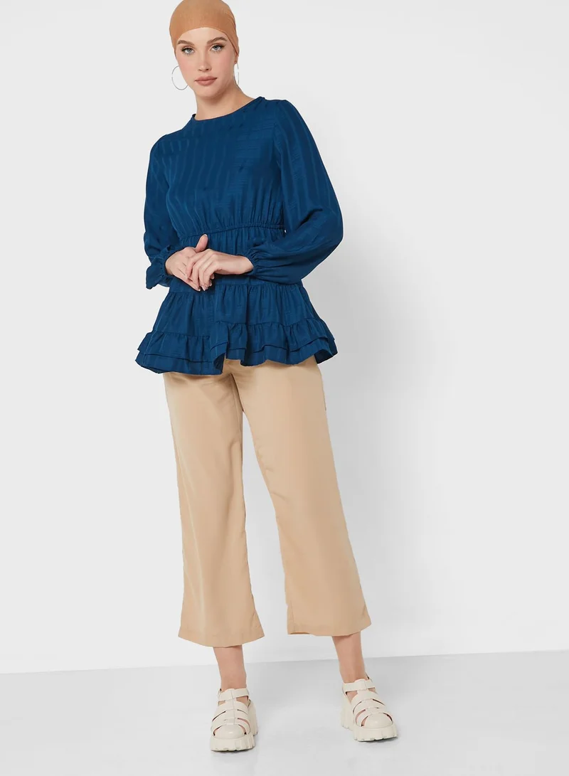 Khizana Plicated Detail High Waist Pants