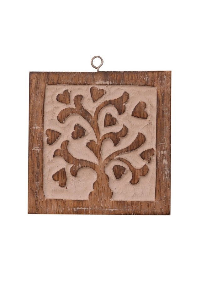 Purpledip Wooden Coasters Set 'Fascinating Flora': Doubles Up As Wall Panel Set (10937) - Image 2