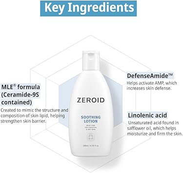 ZEROID Soothing Lotion Korean Dermocosmetic Mild Care for Senstive Dry Skin 200 mL - Image 5