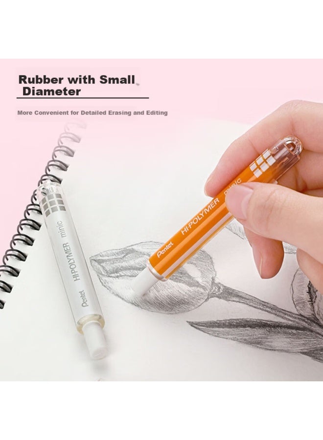 Pentel ممحاة بانتيل ميني القابلة للسحب، ممحاة محمولة إبداعية للطلاب مع نواة قابلة للتعبئة للرسم الفني ز82 وردي - Image 1