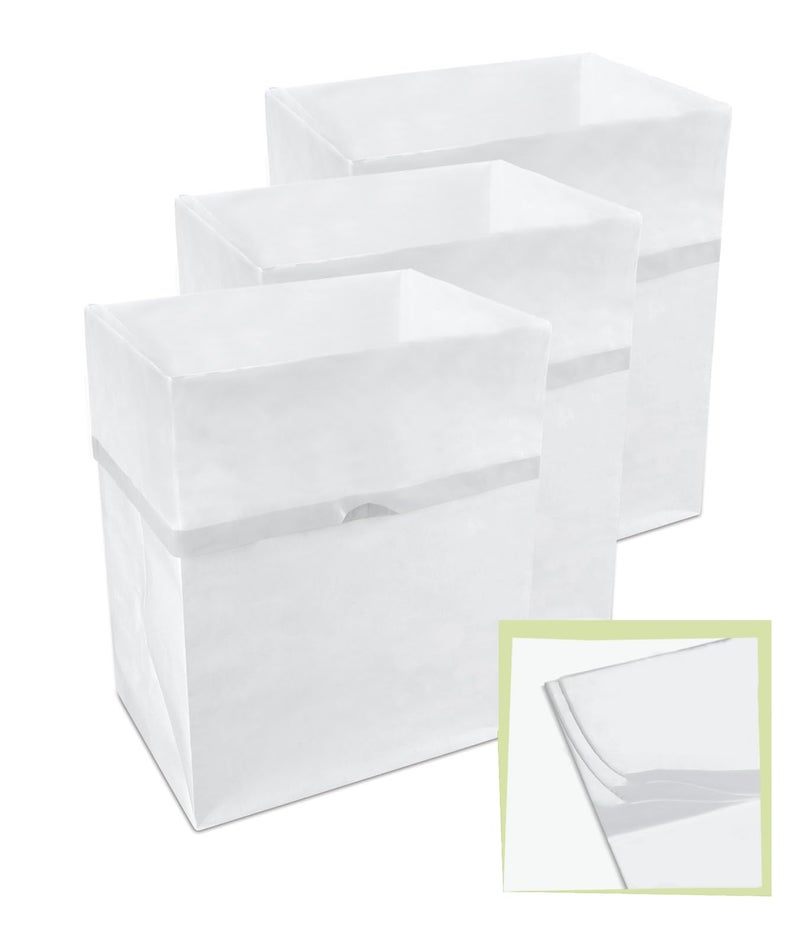 Clean Cubes 13 Gallon Disposable PopUp Trash Cans 3Pack MultiLiner with Fitted Bags Foldable Garbage Recycling Bins for Parties Events Kitchen White 17 H x 135 W x 10 D