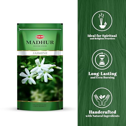 Hem Madhur Jasmine Incense Sticks | Premium Agarbatti in Resealable Zip Pouch for Puja, Meditation & Home Freshness | Soothing Floral Aroma | Burns 35-40 Min | Approx. 100 Sticks | 135 gm of Pack - Image 4