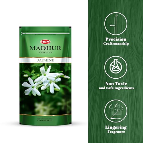 Hem Madhur Jasmine Incense Sticks | Premium Agarbatti in Resealable Zip Pouch for Puja, Meditation & Home Freshness | Soothing Floral Aroma | Burns 35-40 Min | Approx. 100 Sticks | 135 gm of Pack - Image 5