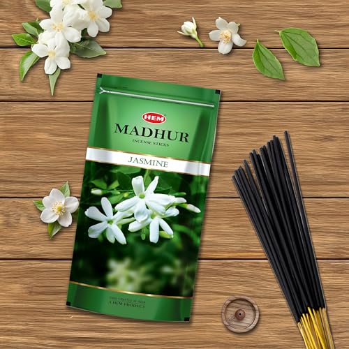 Hem Madhur Jasmine Incense Sticks | Premium Agarbatti in Resealable Zip Pouch for Puja, Meditation & Home Freshness | Soothing Floral Aroma | Burns 35-40 Min | Approx. 100 Sticks | 135 gm of Pack - Image 2