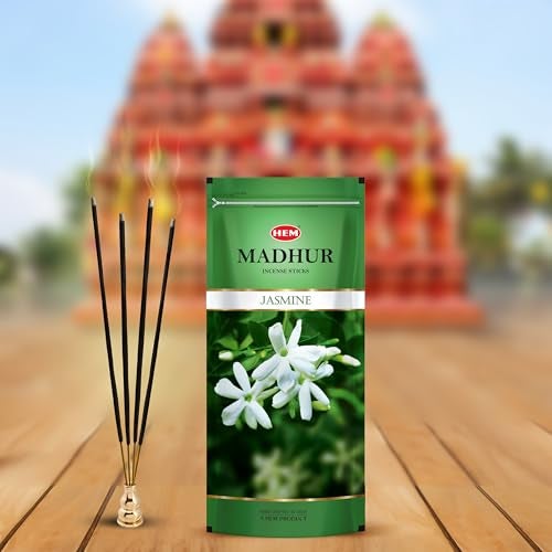 Hem Madhur Jasmine Incense Sticks | Premium Agarbatti in Resealable Zip Pouch for Puja, Meditation & Home Freshness | Soothing Floral Aroma | Burns 35-40 Min | Approx. 100 Sticks | 135 gm of Pack - Image 3